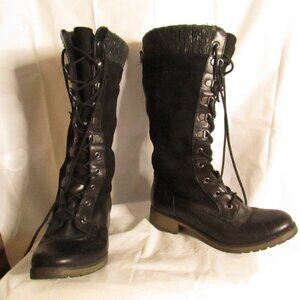 Report women's blackTall Combat boots